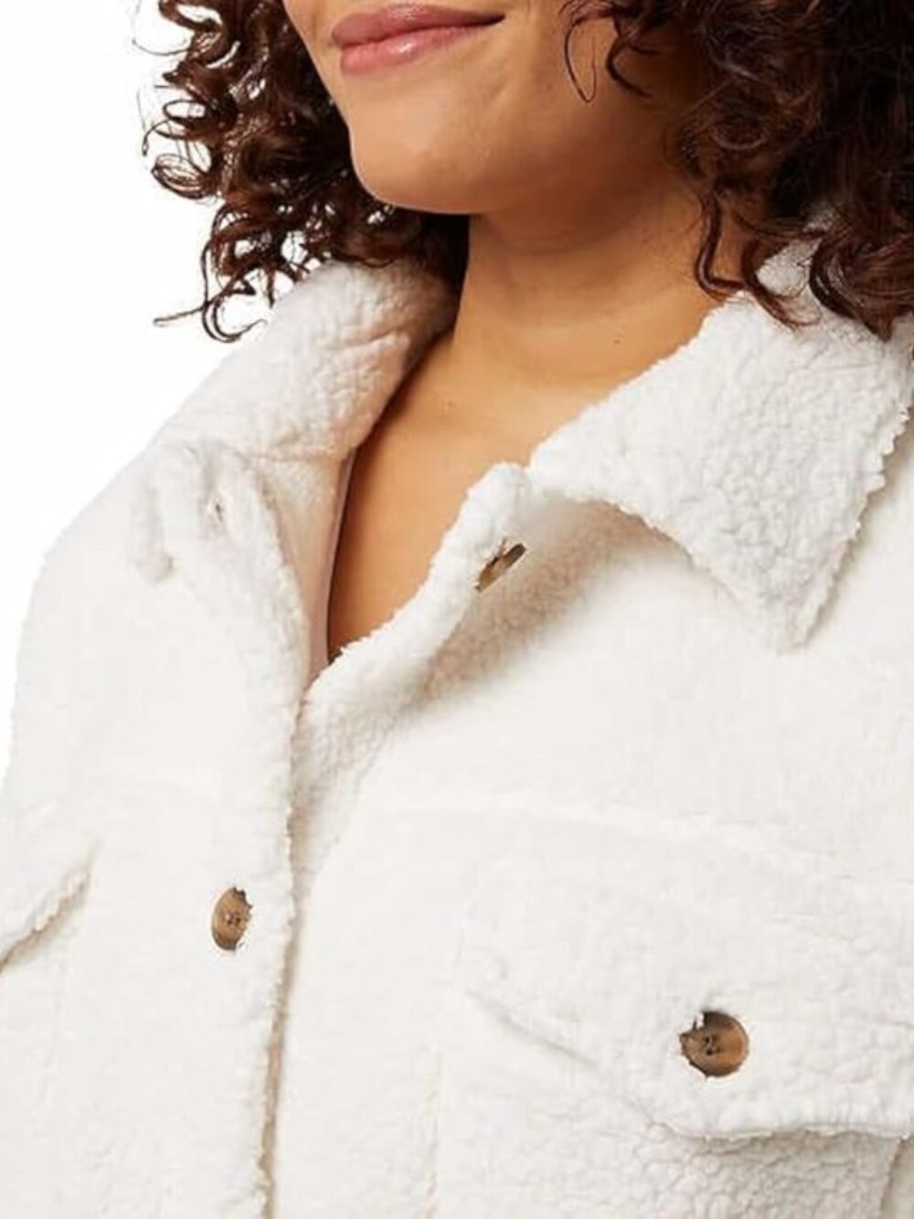 32 Degrees Ladies' Super Soft Cozy Over Shirt Jacket, Cream M/L - Picture 4 of 9